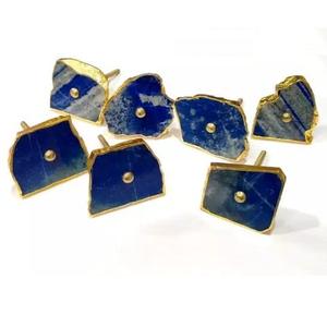 Handmade Feng Shui Style Furniture Knobs Lapis Lazuli <b>Agate</b> Cupboard Closet Drawer Pulls Farhancrystal Gemstone Home Decoration - Product Image 4