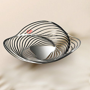 Bol moderne en aluminium noir avec accessoire doré, bol de service 2026 - Product Image 5
