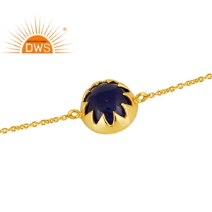 Blue Aventurine Gemstone <b>Bracelet</b> Jewelry Supplier Hot Selling 14k Gold Plated Silver <b>Girls</b> <b>Bracelet</b> Jewelry - Product Image 1