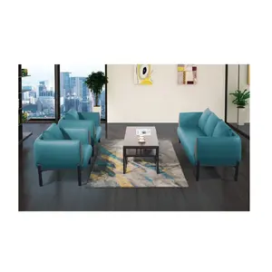 Office Furniture Modern Luxury Soft Genuine Leather Multi-Colour Comfortable Living Room Sofa Seat Lounge Seat Reception