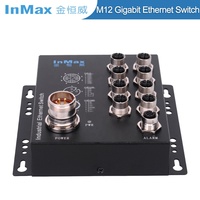 InMax Fabricant M12 commutateur 8 ports x-code En50155 véhicule de métro ferroviaire embarqué 48V 110V gigabit commutateur industriel robuste
