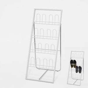 8 Pairs 4 Tier Contemporary Metal Wire <b>Shoe</b> <b>Rack</b> with Matte Coating for Home & Hotel Use - Product Image 3