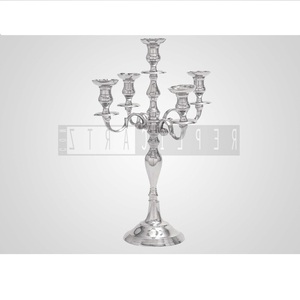 5-Arm Decorative Metal Candelabra <b>Tea</b> <b>Light</b> <b>Candle</b> Holders Home Accent for Wedding Birthday Events Other Candleholders Lanterns - Product Image 1
