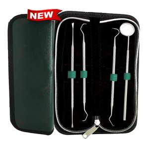 Dental <b>Tooth</b> <b>Scraper</b> Set Of 4pcs Stainless Steel Dental Tools Kit Dentists Pick Calculus Plaque Remover Set for Professional - Product Image 1