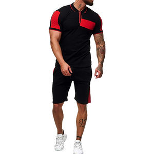 Conjuntos informales de verano para hombre superventas, polos de secado rápido, pantalones cortos de punto bordados a la venta - Product Image 1