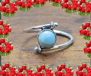 Impressionnant à la recherche de calcédoine bague en pierre de forme ronde 8mm en taille 925 en argent Sterling lunette réglage bague bijoux pour la vente d'été - Product Image 3