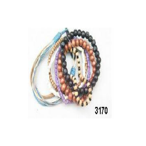 สร้อยข้อมือกระดูกทำด้วยมือปรับได้สำหรับผู้ชายและผู้หญิงพร้อมลูกปัดกระดูกสีเดียว - Product Image 1