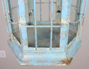 New Handmade Decorative Blue Painted Shaped <b>Lantern</b> With Original <b>Glass</b> for Indoor and Outdoor Home Decoration in Best Quality - Product Image 4