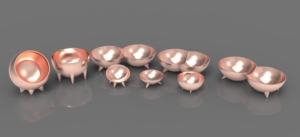 Bol à mélanger fantaisie en aluminium coulé à chaud aspect cuivre avec jambes élégantes Bol de service de style différent bol à soupe de luxe nouveau look - Product Image 2