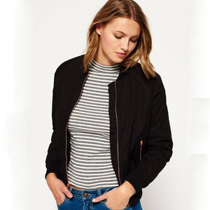 Femmes à la mode personnalisé col haut coupe-vent Bomber veste longue longueur tissu respirant solide imprimé broderie hiver - Product Image 2