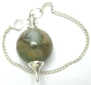 Pendule en boule de pierres précieuses jaspe, objet à pendule, fournitures pour pendule - Product Image 1