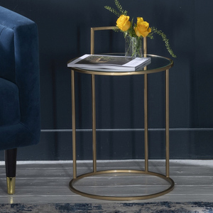 Meylon Glass Metal <b>Side</b> <b>Table</b> Usage Room Modern Round Made in India Top All Office Home Room Restaurant Super Market 2022 Best - Product Image 1