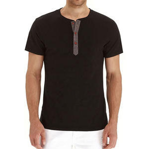 2024 été porter léger coton hommes à manches courtes T-Shirts nouveau Design couleur unie décontracté bouton homme hauts - Product Image 6