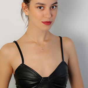 Atractivo hexágono rubí piedra encanto collar venta al por mayor hecho a mano turco 925 joyería de plata esterlina - Product Image 4