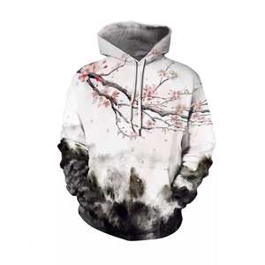 Pull à capuche surdimensionné pour homme, vêtement de rue, mode, sublimation, Surface vierge, lavage à la pierre, 100% coton - Product Image 2