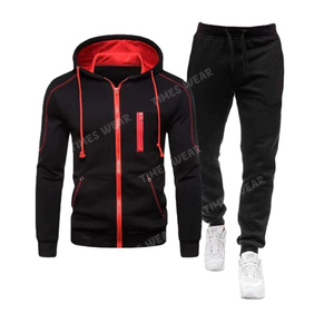 Wholesale Sportswear Men's Clothing Hooded Long-<b>sleeved</b> Sweater and Pants Casual Zipper Suit - Product Image 1