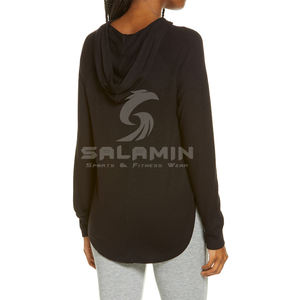 2022 OEM haute qualité femmes hiver Streetwear nouvelle mode Logo personnalisé polaire tissu surdimensionné pull à capuche équipage lavé - Product Image 3