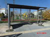 Abri de bus en tôle galvanisée de haute qualité au design moderne, durable, avec boîte lumineuse LED rectangulaire, publicité extérieure, marque PARYA, ISO