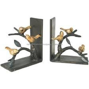 Sujetalibros antiguos modernos de diseñador en metal con diseño de lujo de color gris perfecto para organizar libros pesados en estanterías - Product Image 2