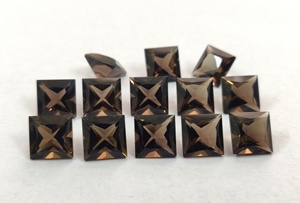 Natural Smoky Quartz <b>Square</b> 3mm to 10mm - Loose Top Quality Smoky Quartz <b>Square</b> Cut - Product Image 2
