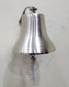 Cloche murale de décoration nautique moderne en laiton chromé/nickel poli pour la maison, le bateau et le pub. - Product Image 2
