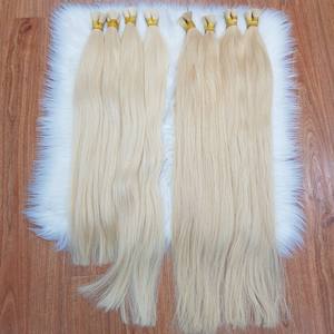 Extensions de cheveux humains vierges Remy de qualité supérieure, lisses, blond pur, origine Vietnamienne, en vrac, 8-30 pouces, 100g, double trame tissée à la machine - Product Image 3