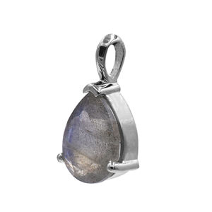 Pendentif en labradorite en forme de poire de 14 mm, plaqué argent sterling, cadeau mignon - Product Image 3