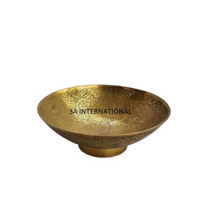 Tazón de Metal martillado dorado brillante personalizado, chapado en oro multiusos para decoración de mesa de Hotel para exhibición de frutas - Product Image 4