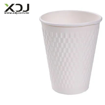 Shangji — gobelet en papier jetable gaufré, avec double paroi, récipient à emporter, 90mm, 12 oz, vente en gros