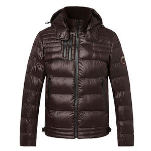 Blouson aviateur classique à capuche avec fermeture éclair sur le devant pour garçons Veste d'hiver légère compressible et résistante à l'eau pour hommes - Product Image 2