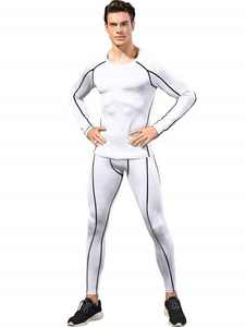 Personnalisable hommes Compression à manches longues Fitness Rashguard respirant hiver Sport peau costume grande taille vêtements survêtements - Product Image 2
