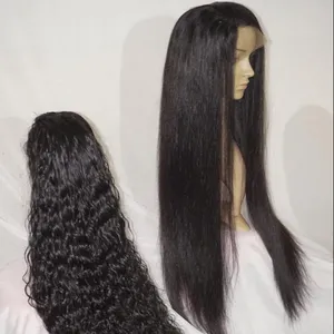 Лучшие индийские волнистые и прямые парики оптом поставляющие передние кружевные парики с выровненными кутикулами 100% гладких и длинных волос