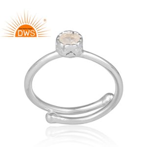 Bague en argent Sterling 925, vente en gros de bijoux pour filles, pierres précieuses en cristal Quartz, coupe ronde, vente en gros - Product Image 2