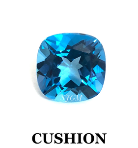 Topacio azul suizo natural con corte de cojín de 12mm, al por mayor precio de fábrica, piedra preciosa suelta facetada de alta calidad, Topacio por quilate - Product Image 1