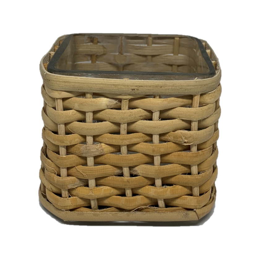 Verre transparent et bambou naturel