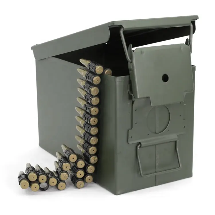 سافيويل-حافظة ذخيرة معدنية 50 كال, صندوق ذخيرة معدني ، يمكن تخزين ذخيرة المسدس العسكري والجيشي