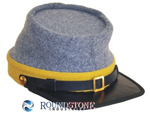 Civil War Confederate Cavalry Kepi <b>Hat</b> Plush 100% Wool with Yellow <b>Band</b> Sports & Reenactment Cap - Product Image 5