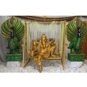 Estatua de Ganpati de fibra para decoración de boda, entrada de boda hindú, estatua de Ganesha, decoración de entrada de boda con tema indio - Product Image 1