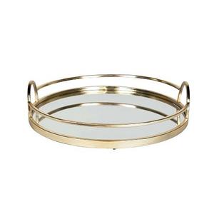 Plateau de service en métal et en verre pour chocolats avec plateau de service de forme ronde de la plus grande qualité pour la maison et les hôtels - Product Image 1