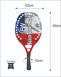 ไม้เทนนิสชายหาดและไม้พาเดลแบบสั่งทำพิเศษ หน้าไม้คาร์บอนไฟเบอร์ น้ำหนัก 310-330 กรัม ความยาว 50 ซม. โลโก้และสีแบบผสมผสาน - Product Image 4