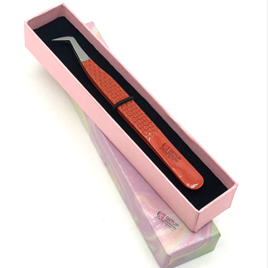 เครื่องมือด้านความงามที่จับขนตาแหนบเคลือบผงสีส้มเข้มแบบรัสเซีย - Product Image 2