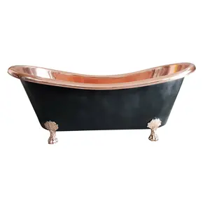 สีดำทองแดงอ่างอาบน้ำใหม่ Clawfoot อ่างอาบน้ำสำหรับห้องน้ำรูปแบบใหม่ในทองแดงอ่างอาบน้ำในราคาขายส่งอ่างอาบน้ำ