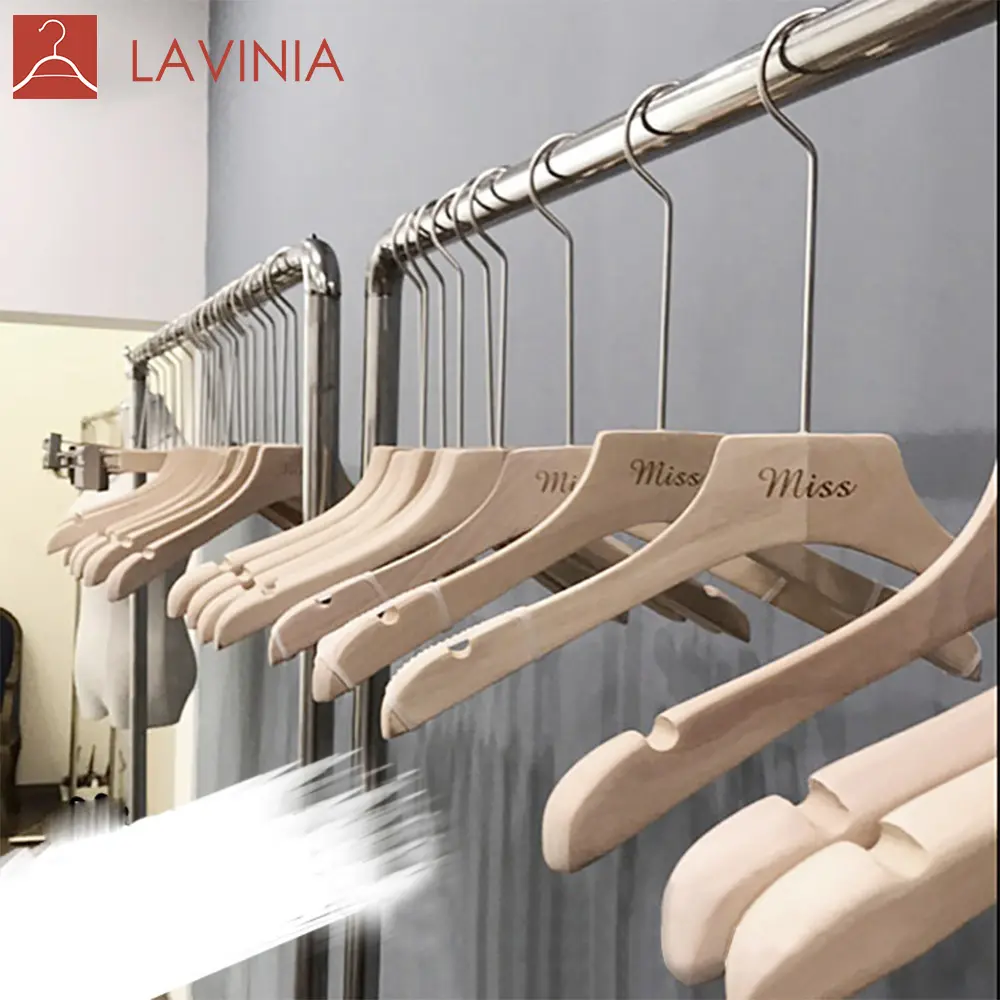 LAVINIA Lacquer Free Environmental Long Neck Wooden Coat Hanger