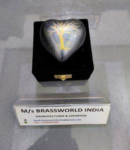 Purple Paw Hearts Aluminum Pet Cremation Urn Metal Heart Keepsake <b>Funeral</b> <b>Supplies</b> Brassworld India - Product Image 3