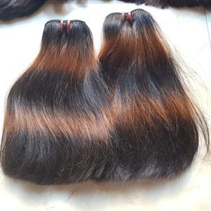 Super doble dibujado cutícula alineada Virgen indio Remy extensiones de cabello de alta calidad grado 100% cabello humano - Product Image 2
