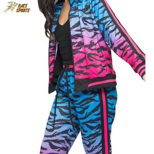 Survêtement personnalisé pour femmes Costume de jogging pour femmes survêtement de couleur contrastée de sublimation pour femmes - Product Image 5