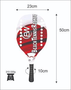 Raquetas de Tenis Playa y Pádel Personalizadas, Fibra de Carbono y Vidrio, Combinaciones de Colores con Logotipos, Peso 310-330g, Longitud 50cm - Product Image 1