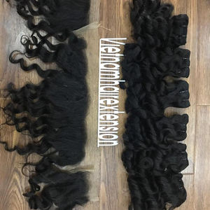 ผมต่อแบบลูกไม้ด้านหน้าเกรดพรีเมียม ลอนลึก 100% ผมแท้เวอร์จิ้น เรมี่ เวียดนาม - Product Image 1