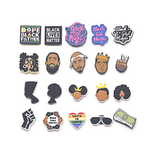 Wholesale Custom <b>Decorated</b> Rubber Black Girl <b>Shoe</b> Charms - Product Image 4