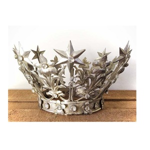 Support votif couronne en métal doré pour article décoratif pour la maison - Product Image 6